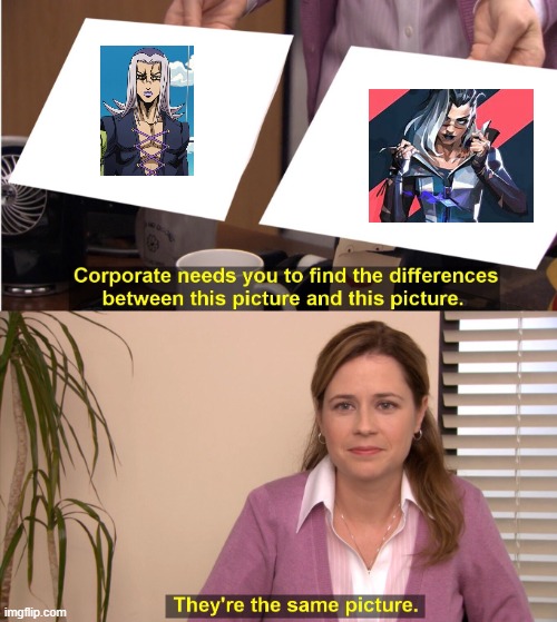 fade is abbachio | image tagged in memes,they're the same picture,jojo's bizarre adventure,video games | made w/ Imgflip meme maker