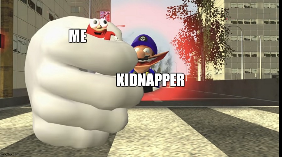 SMG3 kidnapping Ugundan Knuckles | ME KIDNAPPER | image tagged in smg3 kidnapping ugundan knuckles | made w/ Imgflip meme maker