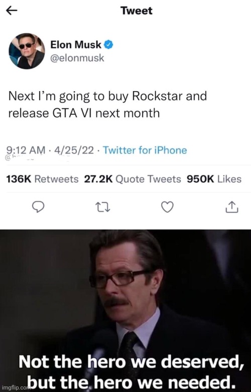 SHOULD HAVE JUST FINE THAT INSTEAD | image tagged in not the hero we deserved but the hero we needed,gta,gta 5,grand theft auto,video games,elon musk | made w/ Imgflip meme maker
