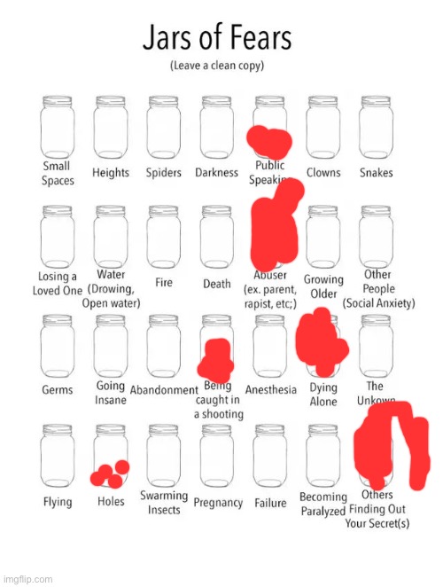 Jar of fears clear version | image tagged in jar of fears clear version | made w/ Imgflip meme maker