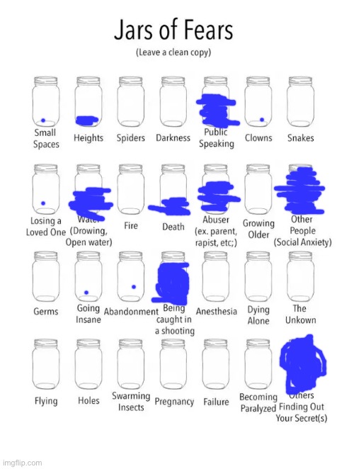 Jar of fears clear version | image tagged in jar of fears clear version | made w/ Imgflip meme maker