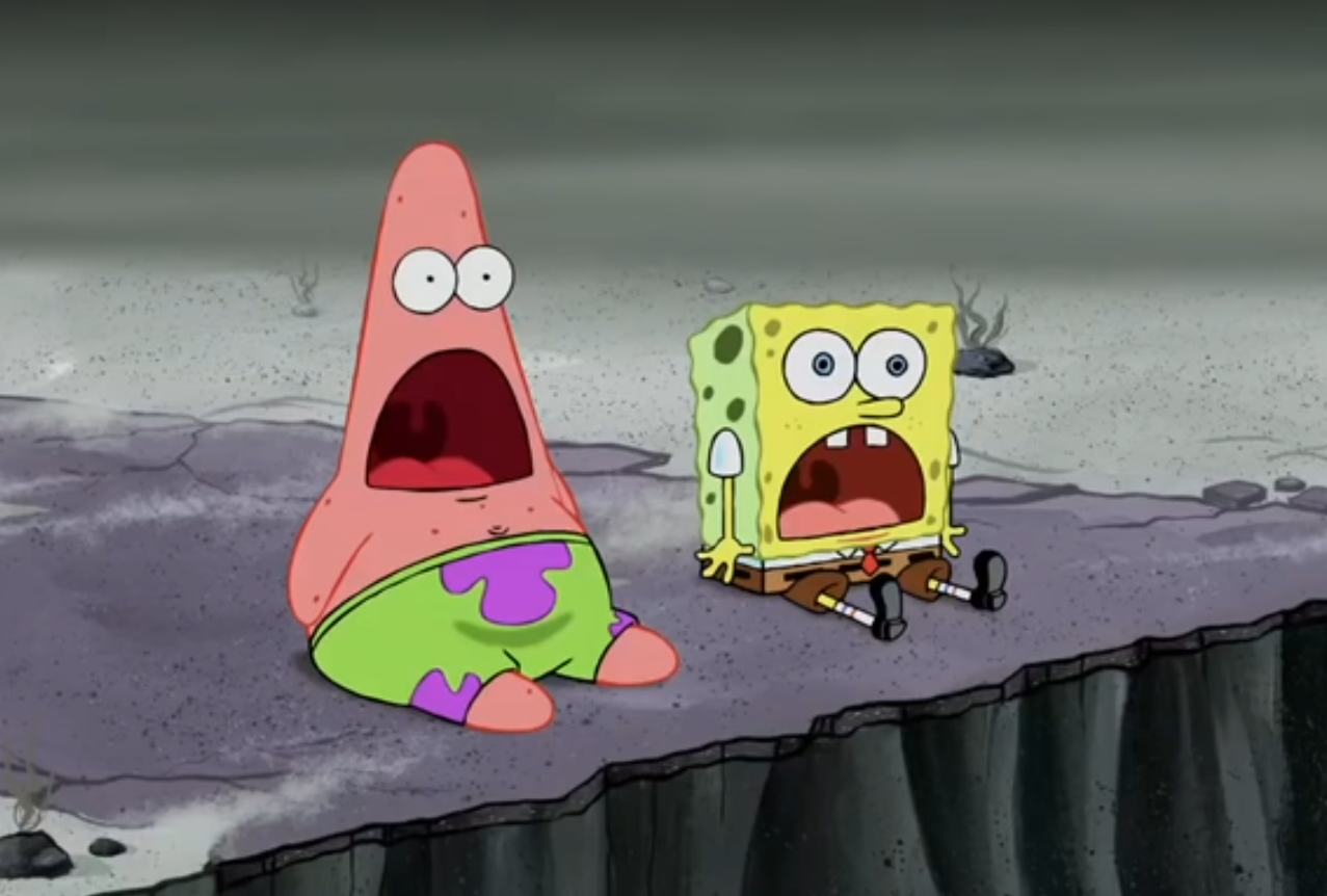 Suprised Patrick and Spongebob Blank Meme Template
