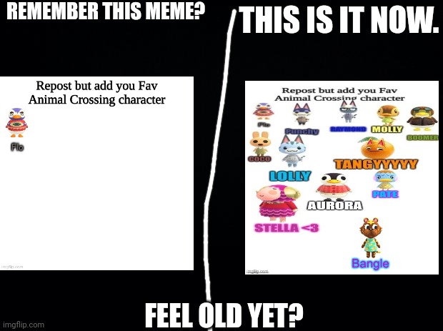 Black background |  REMEMBER THIS MEME? THIS IS IT NOW. FEEL OLD YET? | image tagged in black background | made w/ Imgflip meme maker