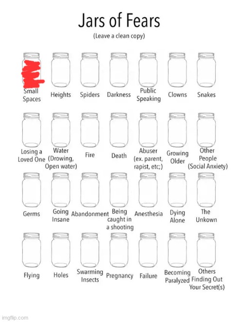 Jar of fears clear version | image tagged in jar of fears clear version | made w/ Imgflip meme maker