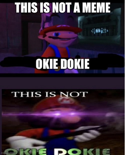 Okie dokie to not okie dokie | THIS IS NOT A MEME | image tagged in okie dokie to not okie dokie | made w/ Imgflip meme maker