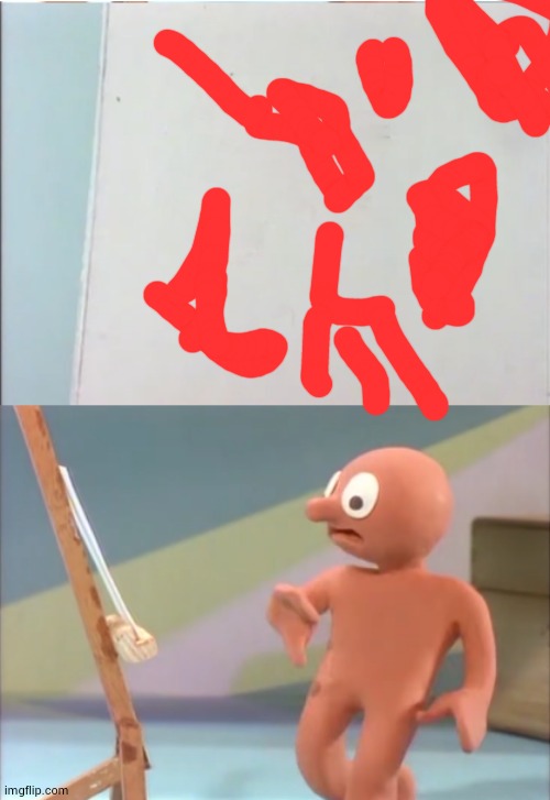 Morph terrified by a painting | image tagged in morph terrified by a painting | made w/ Imgflip meme maker