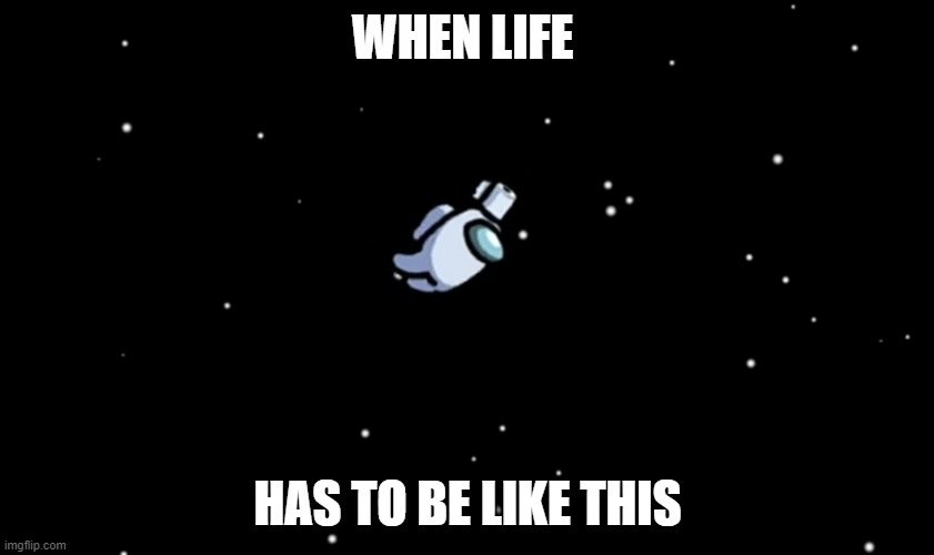 Among Us ejected | WHEN LIFE; HAS TO BE LIKE THIS | image tagged in among us ejected | made w/ Imgflip meme maker