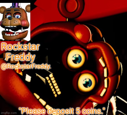 High Quality Rockstar Freddy Announcement Temp Blank Meme Template