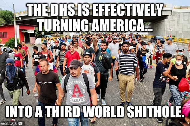 The only effective thing they're doing. | THE DHS IS EFFECTIVELY TURNING AMERICA... INTO A THIRD WORLD SHITHOLE. | image tagged in memes | made w/ Imgflip meme maker