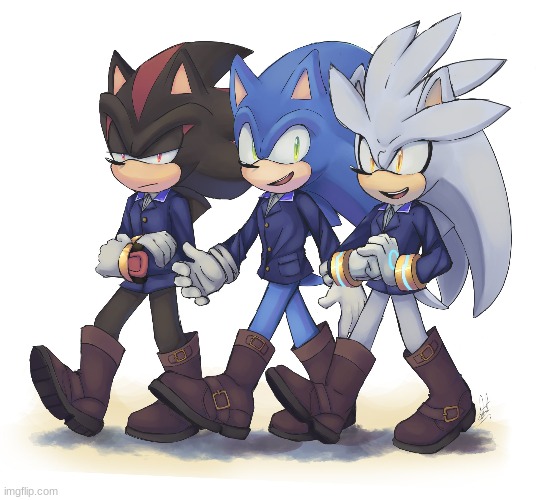 image tagged in sonic the hedgehog,shadow the hedgehog,silver the hedgehog,sonic art | made w/ Imgflip meme maker