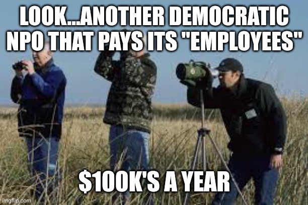 LOOK...ANOTHER DEMOCRATIC NPO THAT PAYS ITS "EMPLOYEES"; $100K'S A YEAR | image tagged in funny memes | made w/ Imgflip meme maker