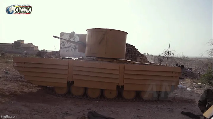 a syrian 'tank' in action | image tagged in syrian shenanigans | made w/ Imgflip meme maker
