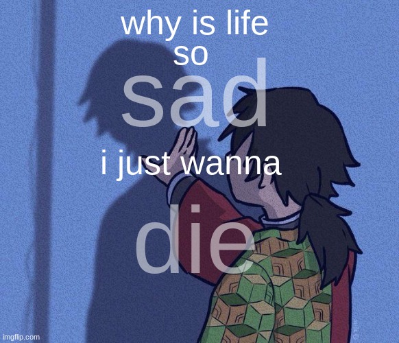 kys | so; why is life; sad; i just wanna; die | image tagged in kys | made w/ Imgflip meme maker