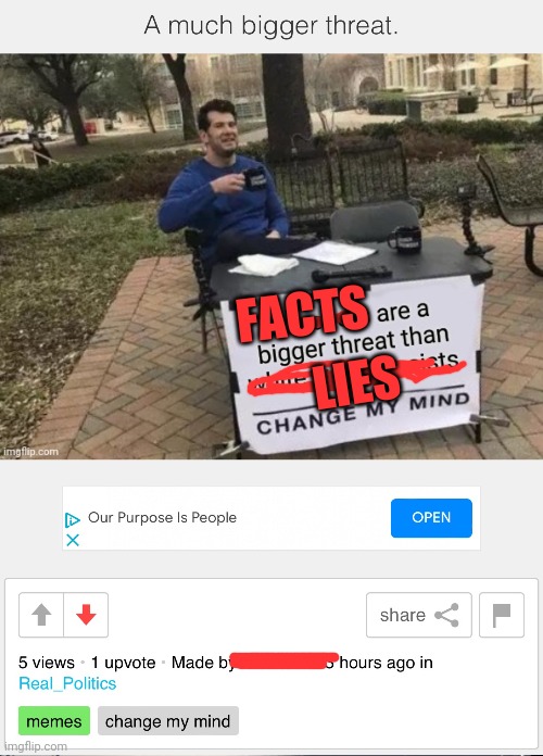 FACTS LIES | made w/ Imgflip meme maker