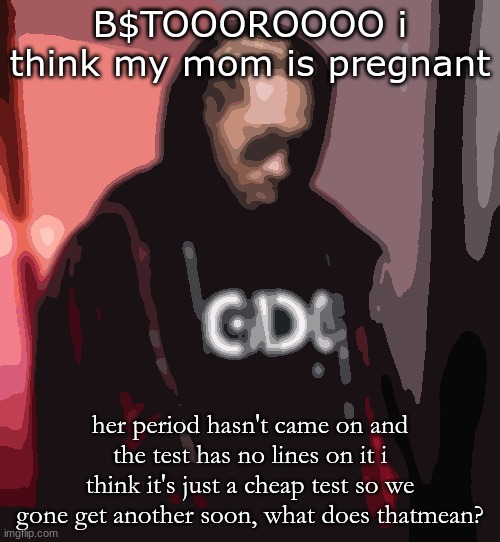 WWW | B$TOOOROOOO i think my mom is pregnant; her period hasn't came on and the test has no lines on it i think it's just a cheap test so we gone get another soon, what does thatmean? | image tagged in www | made w/ Imgflip meme maker