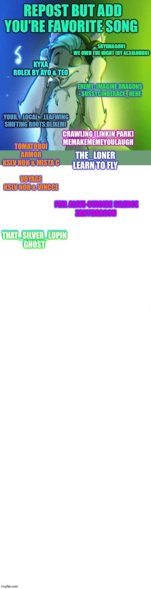 Let's keep it going! | THAT_SILVER_LUPIN
GHOST; THAT_SILVER_LUPIN
GHOST | image tagged in woo,yay music | made w/ Imgflip meme maker