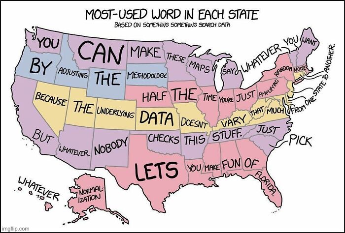 Most used word in each state | image tagged in words,usa,states,map | made w/ Imgflip meme maker
