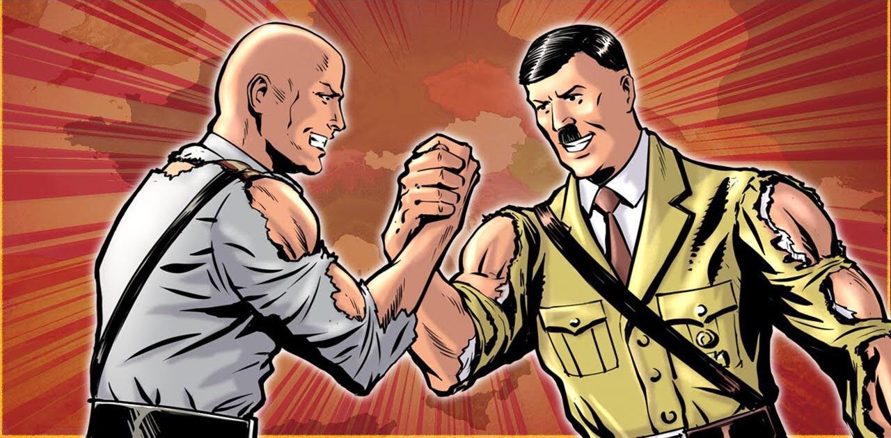 Hitler Mussolini Epic Handshake Blank Meme Template