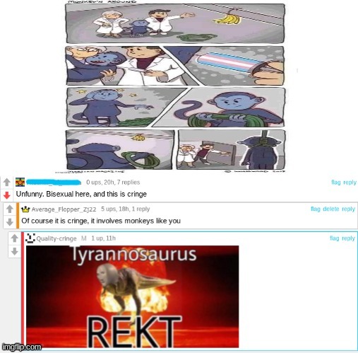 calling bi people monkeys is funny | made w/ Imgflip meme maker