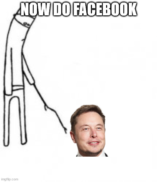 Now do Facebook | NOW DO FACEBOOK | image tagged in poke with stick,elon musk,facebook,memes,meme | made w/ Imgflip meme maker