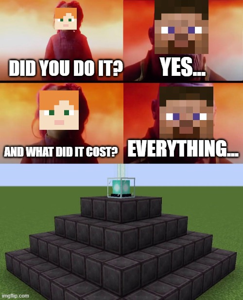 DID YOU DO IT? YES... AND WHAT DID IT COST? EVERYTHING... | image tagged in thanos what did it cost | made w/ Imgflip meme maker