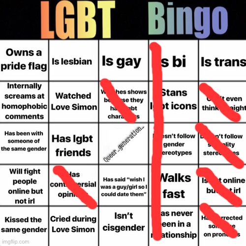 Bingo :D | image tagged in lgbtq bingo | made w/ Imgflip meme maker