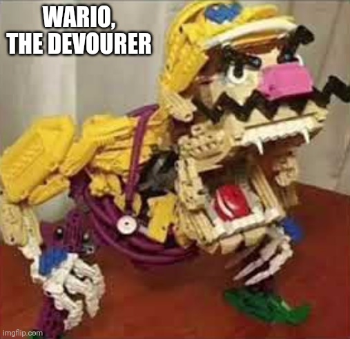 I see you're bored. Maybe I can interest you in some bossfights (link in comments) | WARIO, THE DEVOURER | image tagged in wario | made w/ Imgflip meme maker