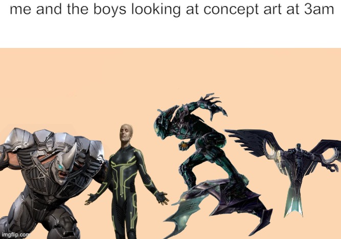 me and the boys blank | me and the boys looking at concept art at 3am | image tagged in me and the boys blank | made w/ Imgflip meme maker