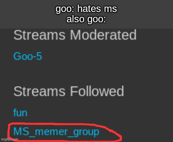 irony.corp | goo: hates ms
also goo: | made w/ Imgflip meme maker