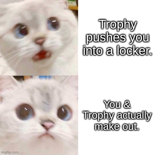 Inanimate Insanity Memes | Trophy pushes you into a locker. You & Trophy actually make out. | image tagged in inanimate insanity | made w/ Imgflip meme maker