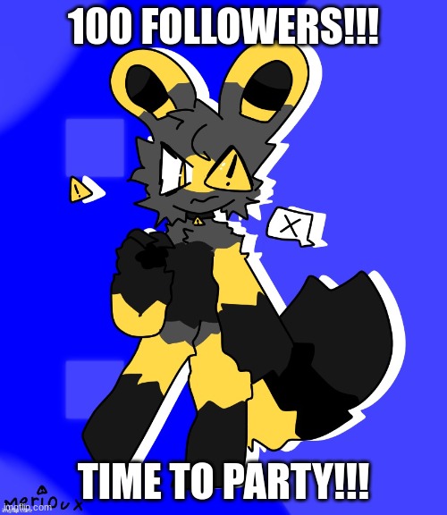 100 Followers! | 100 FOLLOWERS!!! TIME TO PARTY!!! | image tagged in furry | made w/ Imgflip meme maker