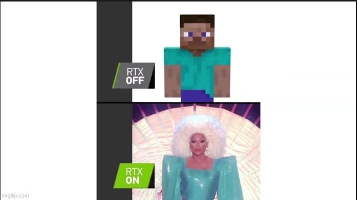 i have several questions | image tagged in minecraft,steve,rtx on and off | made w/ Imgflip meme maker