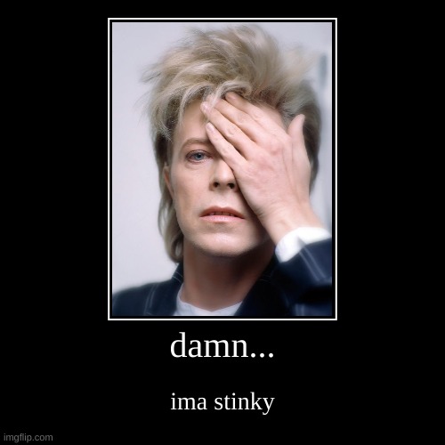 damn ima stinky | image tagged in funny,demotivationals | made w/ Imgflip demotivational maker