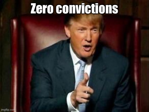 Donald Trump | Zero convictions | image tagged in donald trump | made w/ Imgflip meme maker