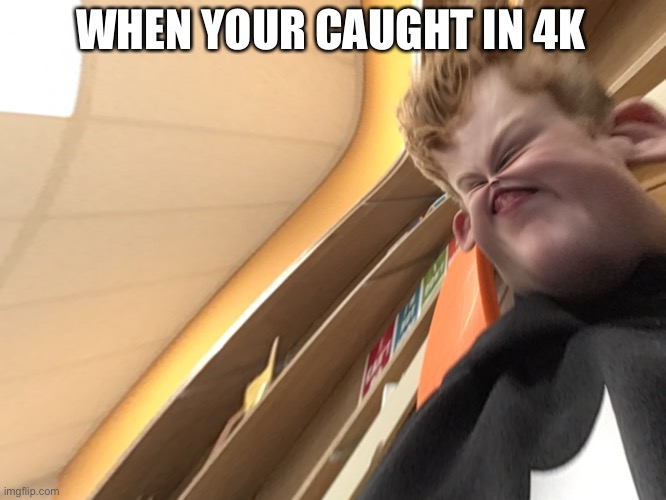You | WHEN YOUR CAUGHT IN 4K | image tagged in you | made w/ Imgflip meme maker