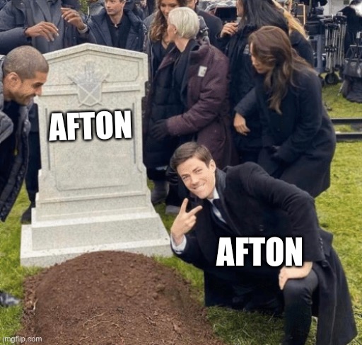 Grant Gustin over grave | AFTON; AFTON | image tagged in grant gustin over grave | made w/ Imgflip meme maker