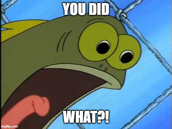You did what to my drink spongebob | YOU DID WHAT?! | image tagged in you did what to my drink spongebob | made w/ Imgflip meme maker