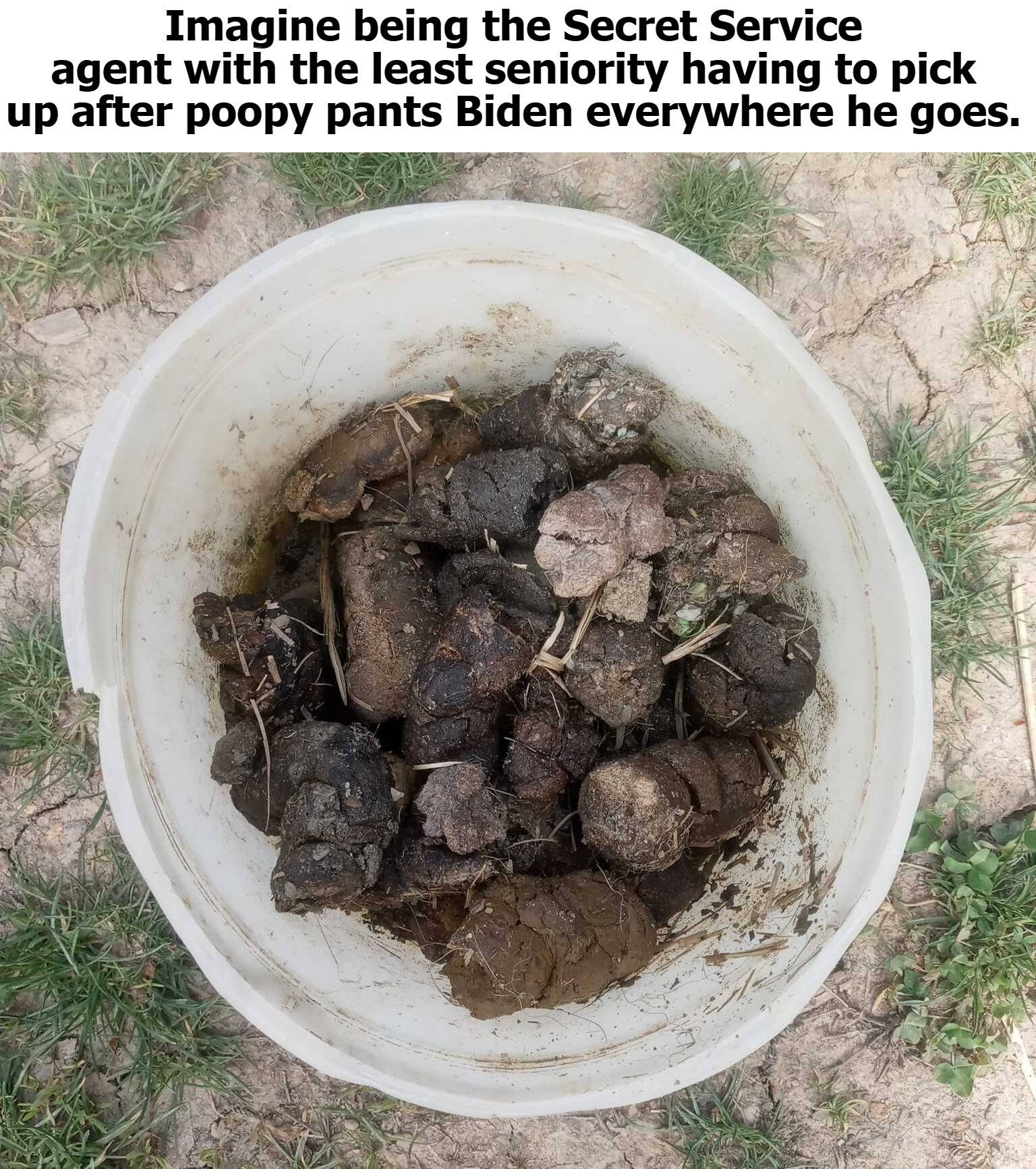 Imagine being the low man on the totem pole Secret Service agent who has to clean up after poopy pants Joe Biden... | image tagged in poopy pants,joe biden,ew i stepped in shit,shitpost,oh shit,ah shit here we go again | made w/ Imgflip meme maker