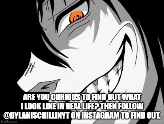 Are you curious to find out what I look like in real life? Then follow @DylanischillinYT on Instagram to find out. | ARE YOU CURIOUS TO FIND OUT WHAT I LOOK LIKE IN REAL LIFE? THEN FOLLOW @DYLANISCHILLINYT ON INSTAGRAM TO FIND OUT. | image tagged in dubious activities | made w/ Imgflip meme maker