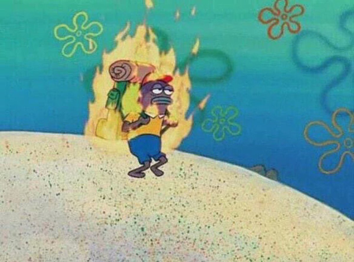 High Quality Burning backpack guy SpongeBob Blank Meme Template