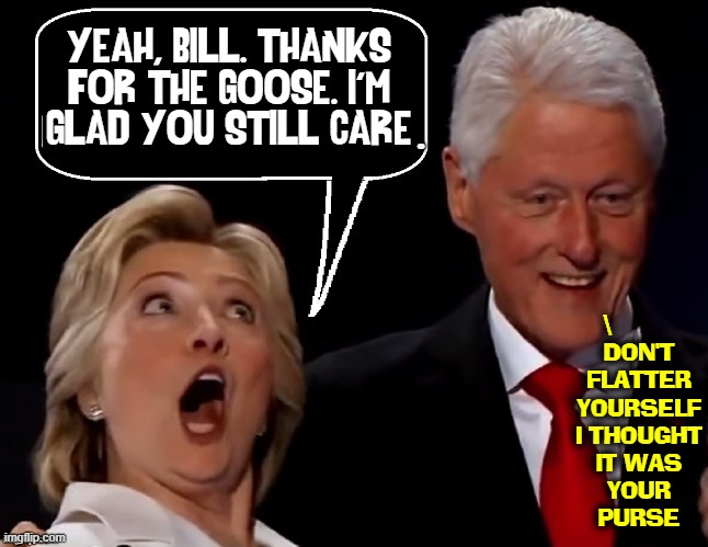 YEAH, BILL. THANKS
FOR THE GOOSE. I'M
GLAD YOU STILL CARE \         
DON'T
FLATTER
YOURSELF
I THOUGHT
IT WAS
YOUR
PURSE | made w/ Imgflip meme maker