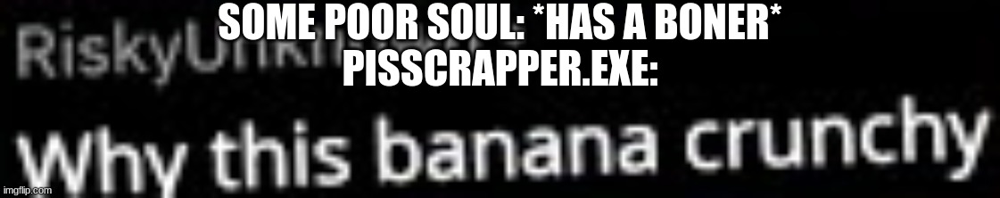 SOME POOR SOUL: *HAS A BONER*
PISSCRAPPER.EXE: | made w/ Imgflip meme maker