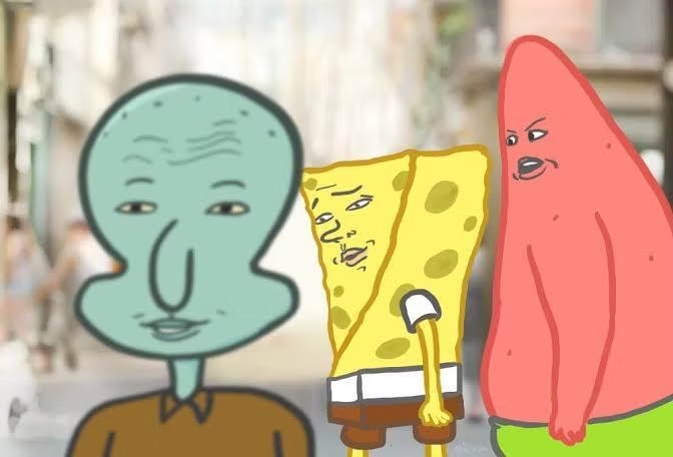 spongebob attracted to squidward Blank Meme Template