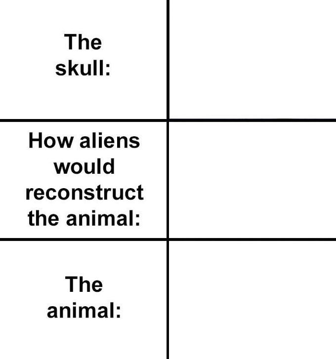 How Aliens Would Reconstruct the Animal Blank Meme Template