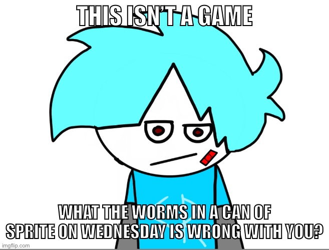 THIS ISN’T A GAME WHAT THE WORMS IN A CAN OF SPRITE ON WEDNESDAY IS WRONG WITH YOU? | made w/ Imgflip meme maker