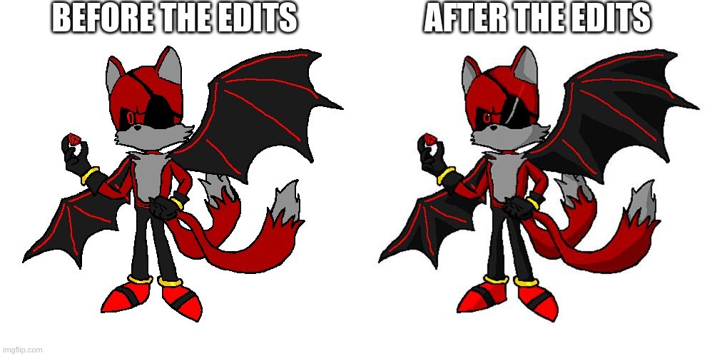 before and after | BEFORE THE EDITS; AFTER THE EDITS | image tagged in renegade | made w/ Imgflip meme maker