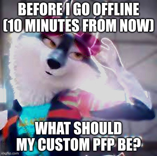 im downbad for porsha | BEFORE I GO OFFLINE (10 MINUTES FROM NOW); WHAT SHOULD MY CUSTOM PFP BE? | made w/ Imgflip meme maker