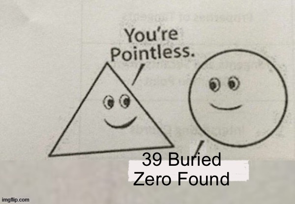 Your pointless | 39 Buried
Zero Found | image tagged in your pointless | made w/ Imgflip meme maker