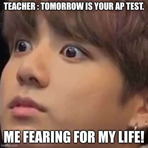TEACHER : TOMORROW IS YOUR AP TEST. ME FEARING FOR MY LIFE! | image tagged in kpop | made w/ Imgflip meme maker