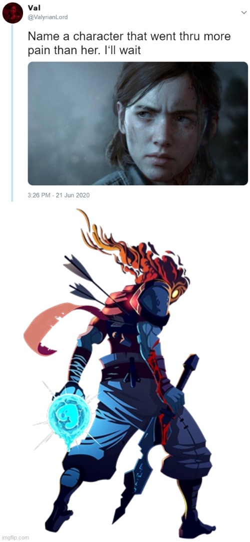 image tagged in name one character who went through more pain than her,dead cell,dead cells | made w/ Imgflip meme maker
